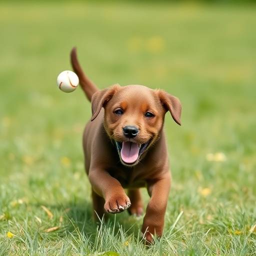 A playful Labrador puppy enjoying a game of fetch with a PetCareCentral staff member.